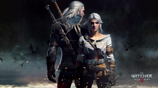 The Witcher 3 wallpaper with Geralt and Ciri back to back