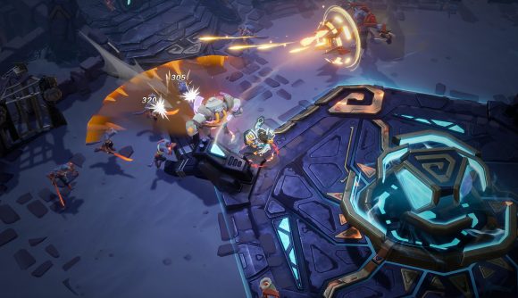 A player fights some enemies in Torchlight: Infinite