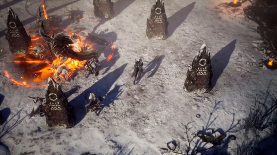 Screenshot of a graveyard battle in Undecember for Undecember build guide