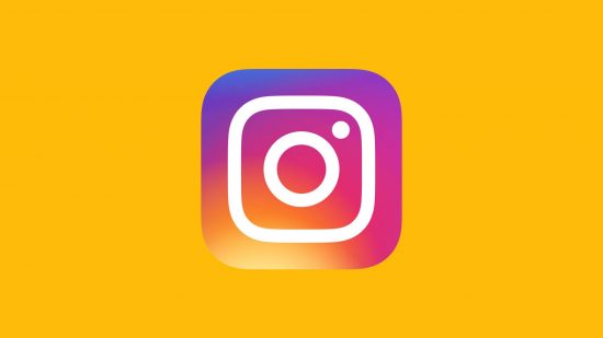 Instagram download: an image shows the instagram logo against a yellow background