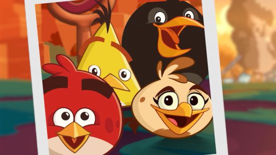 Screenshot of the new Angry Birds 2 character Melody alongside the other birds