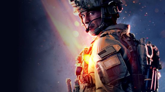 Battlefield Mobile release date: key art from Battlefield Mobile shows a soldier in full combat attire looking forwards