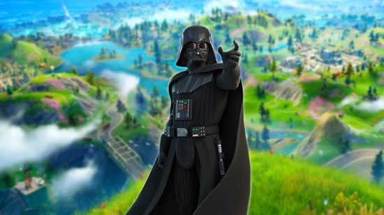 The best Fortnite Skins: Darth Vader from Star Wars in a threatening pose
