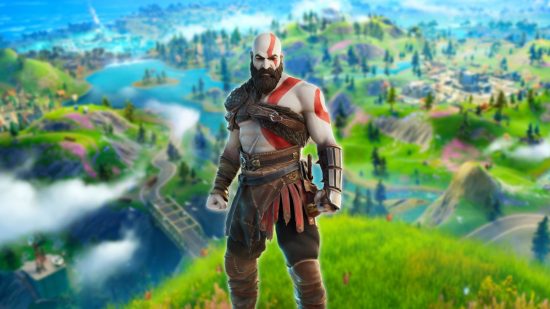 The best Fortnite Skins: Kratos from the God Of War series of games in a defensive pose