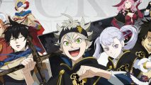 Screenshot of key art of Black Clover's main characters from the mobile game beta