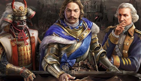 Screenshot of key art with different war generals for Evony codes guide