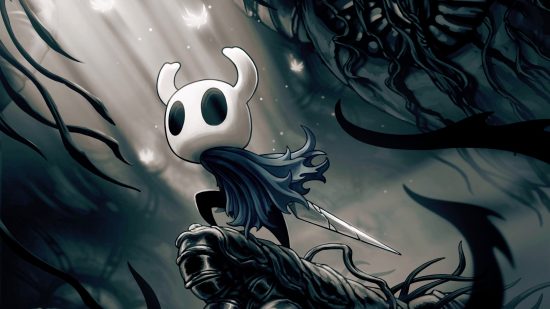 Games like Dark Souls: Key art of Hollow Knight taken from the Xbox store.
