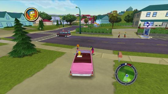 Games like GTA - a screenshot from The Simpsons Hit and Run