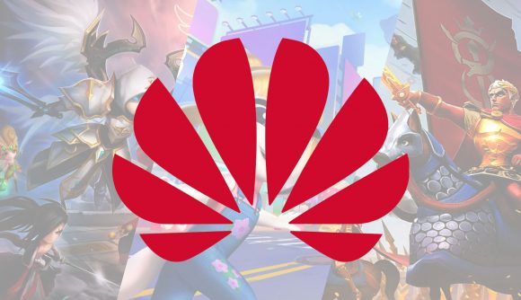 Huawei Appgallery awards - the Huawei logo over pictures of some of the award-winning games