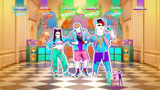 Just Dance song list - a group of characters dancing in Just Dance 2022