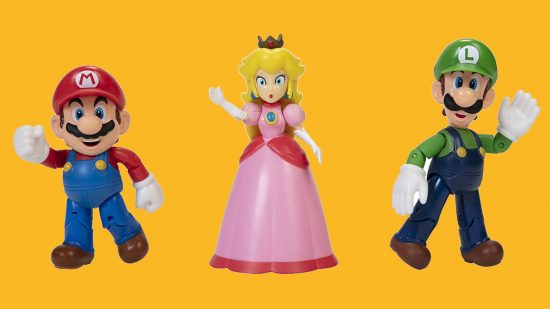 Custom image for Mario figures guide with Mario figure, Peach figure, and Luigi figure