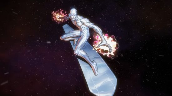 Screenshot of the Silver Surfer from the Marvel Snap tokens Youtube update