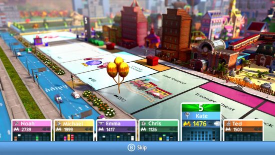 Monopoly games: a screenshot shows a virtual Monopoly board