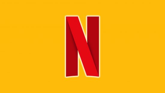 Netflix download: the netflix N logo appears against a yellow background