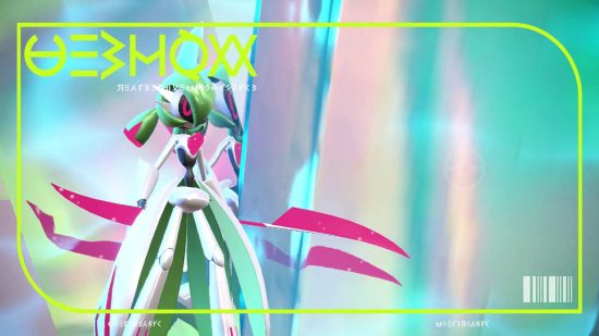 Pokemon Scarlet and Violet paradox Pokemon: a robotic form that fuses the Pokemon Gardevoir and Gallade is visible