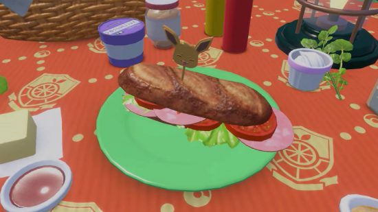Pokemon Scarlet and Violet: a screenshot of a sandwich