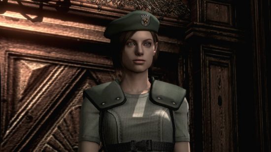 Resident Evil characters: a screenshot shows several Stars members in the Spencer Mansion