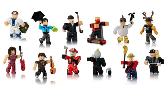 Roblox action figures on display, all included in Cyber Monday sales.