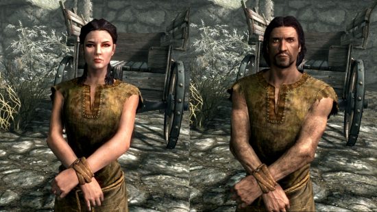 Skyrim races - a male and female Imperial