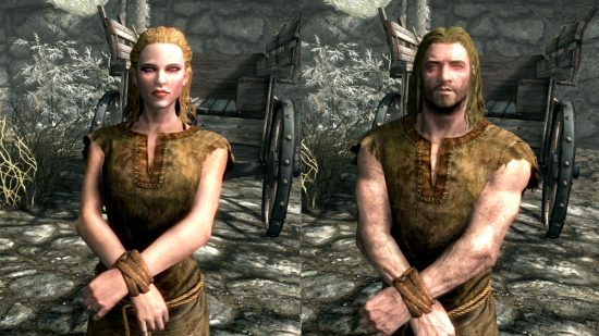 Skyrim races - a male and female Nord