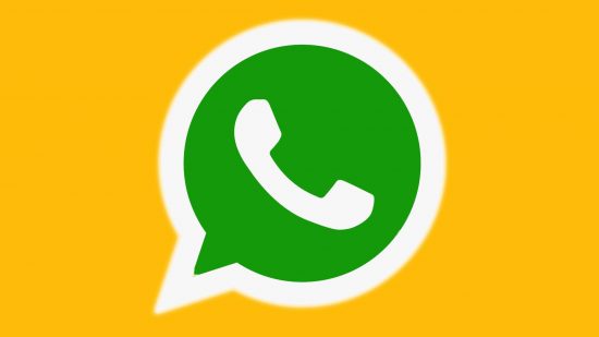 Whatsapp download: the whatsapp logo is visible against a yellow background