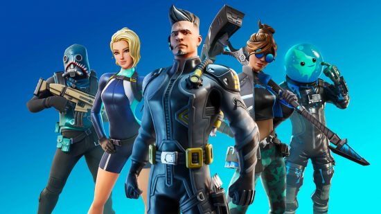 Fortnite chapter 4 codes - A group of characters posing in front of a blue background