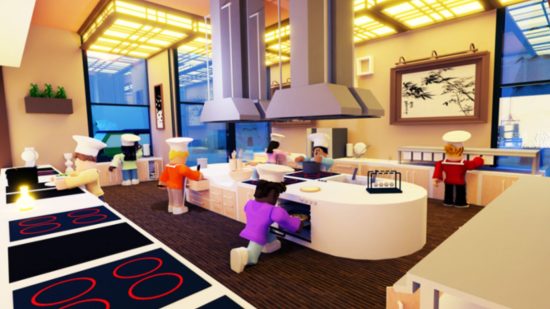 Restaurant Tycoon 2 codes: A view of a busy restaurant in roblox