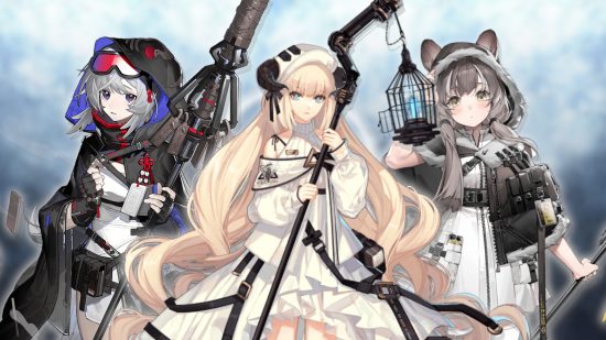 Arknights tier list: Three Arknights Medics, from left to right: Mulberry, Nightingale, and Honeyberry