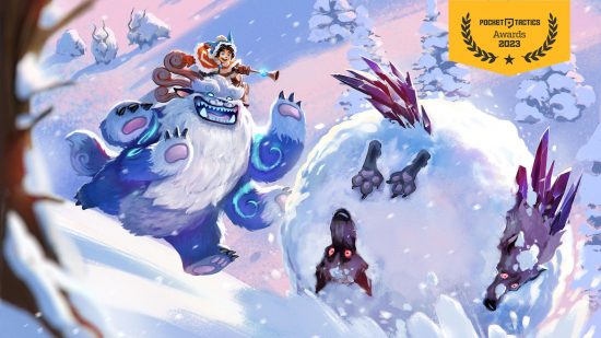 Cozy games: Art from Song of Nunu with the PT awards banner over the top