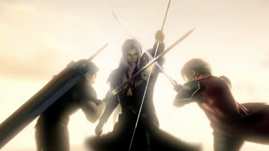 Crisis Core fan club - Sephitoth, Genesis, and Angeal fighting with swords