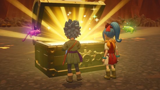 Dragon Quest Treasures gift codes - Erik and Mia opening a treasure chest