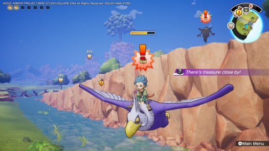 Dragon Quest Treasures review - Erik gliding on a bird