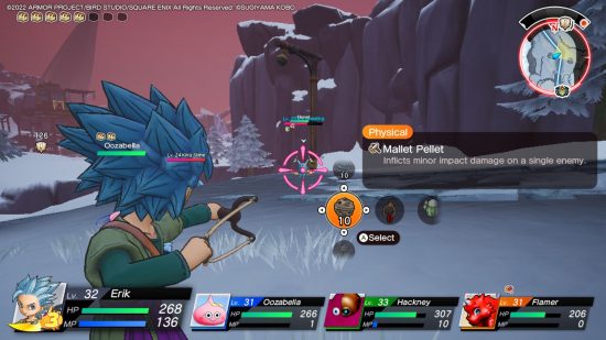 Dragon Quest Treasures review - Erik aiming at an enemy in combat