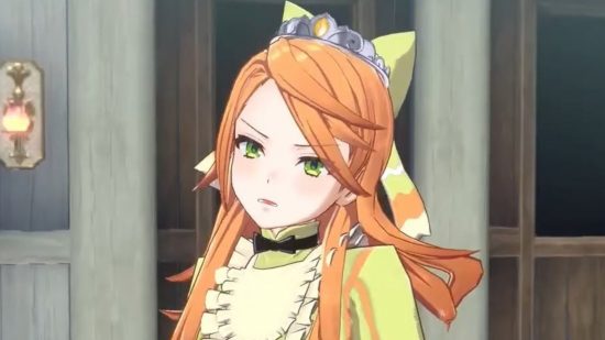 Screenshot of Fire Emblem Engage character Eite looking disarmingly at the player