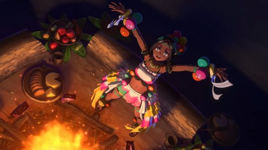 Screenshot of Timerra doing a dance for Fire Emblem Engage characters guide