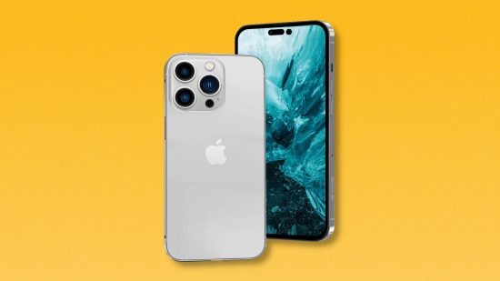 Best gaming iPhone - the iPhone 14 pro max on a yellow background