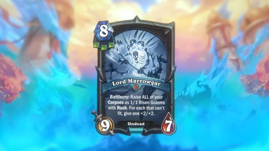 Lord Marrowgar card art on Lich King background for Hearthstone interview