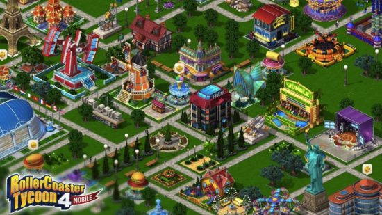 Screenshot from RollerCoaster Tycoon mobile