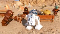 LEGO Star Wars: The Skywalker Saga codes - R2D2 and some Jawas in the desert