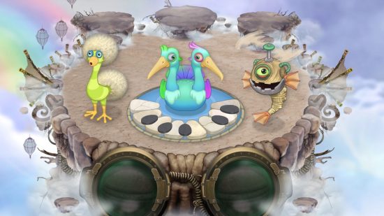 Custom image for My Singing Monsters breeding guide with air type monsters all together
