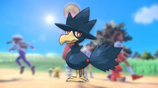Custom image of a Murkrow looking at the camera for Pokemon Scarlet and Violet Murkrow guide
