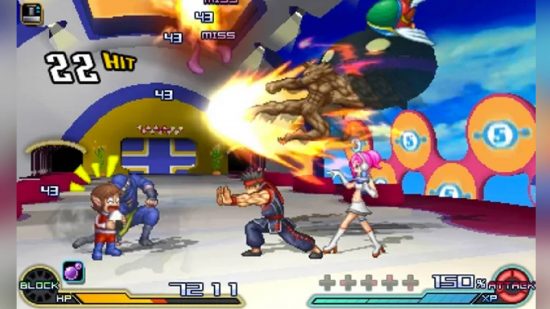 Weirdest Nintendo guest characters: a pixelated scene from Project X Zone 2 shows several characters from different franchises battling