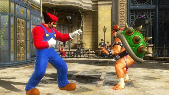 Weirdest Nintendo guest characters: Two Tekken characters fight while dressed up as Mario and Bowser