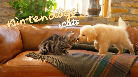 Best 3DS games -A Nintendogs and Cats advert with a puppy and kitten