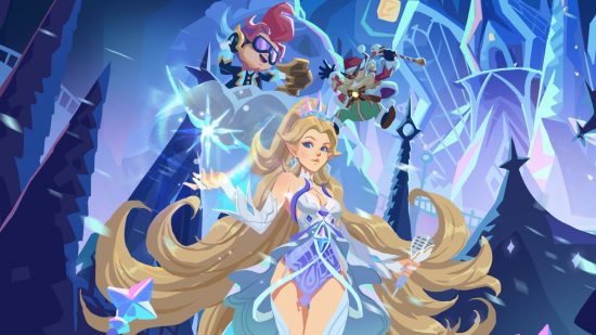 Flash Party codes: Three characters on a winter themed background