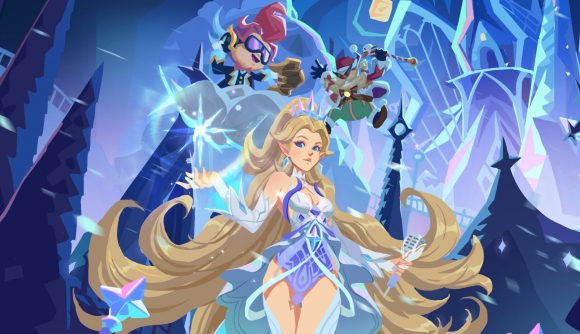 Flash Party codes: Three characters on a winter themed background