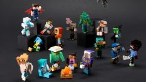 Minecraft Creator Series Camp Enderwood DLC: A high-quality image of the full range of Creator Series action figures, including a Glamper, a Yeti, and a Moth Man.