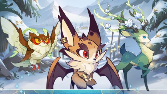 AFK Arena Crimson Snow: A screenshot of some of the available beasts for the challenge, including Winged Lion and Flutterwing Owl.