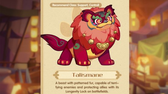 AFK Arena Crimson Snow: A screenshot of the Talismane beast with a little description of what it is.