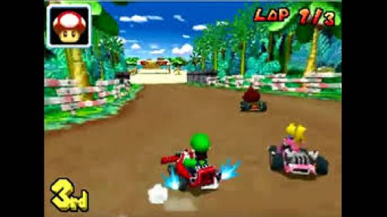 Best DS games: a screenshot shows the Nintendo DS game Mario Kart DS